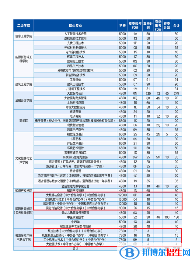 山東理工職業(yè)學(xué)院有哪些中外合作辦學(xué)專業(yè)？（附名單）