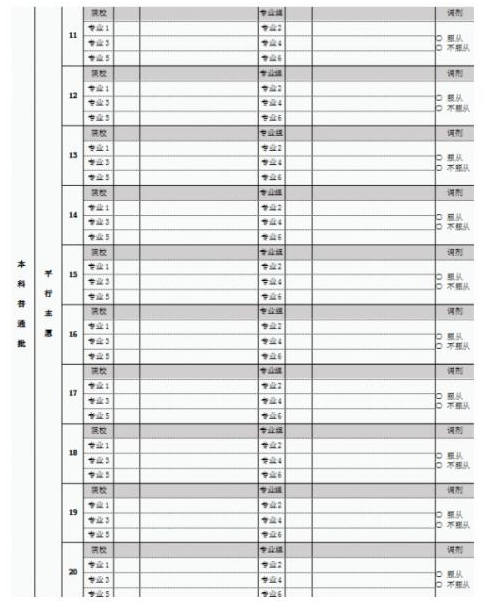 2024北京高考志愿填報電子樣板表