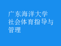 社會(huì)體育指導(dǎo)與管理